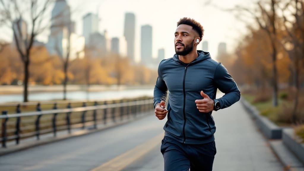 Runner finishing a coached session with a post-run recap